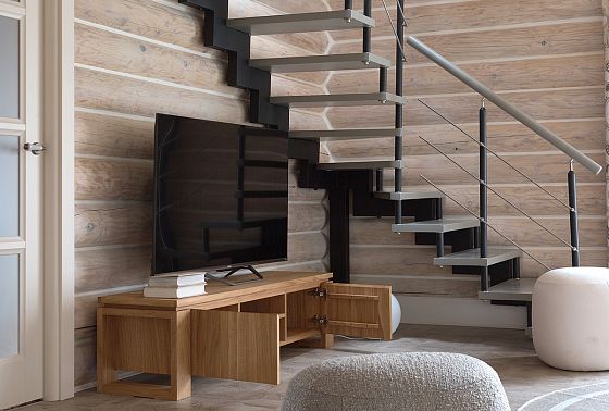 Тумба под ТВ "Берген" В-150 массив и шпон дуба 4