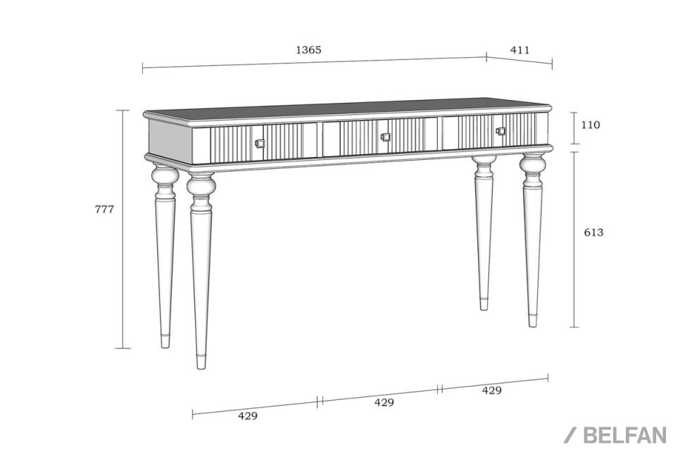 Стол туалетный "Рандеву" 03 массив сосны 7