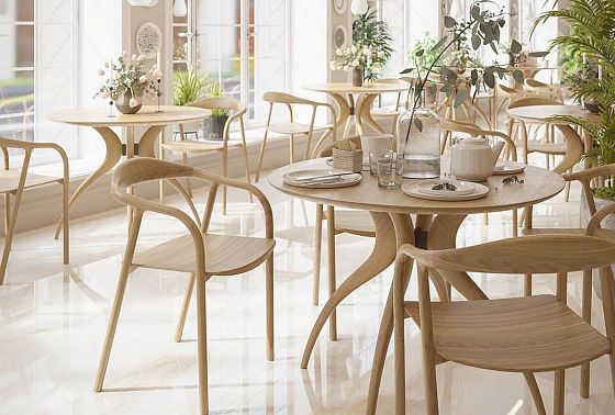 Стул "Лугано" с подлокотниками массив берёзы 12