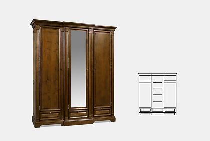 Шкаф для платья и белья "Престиж" 23