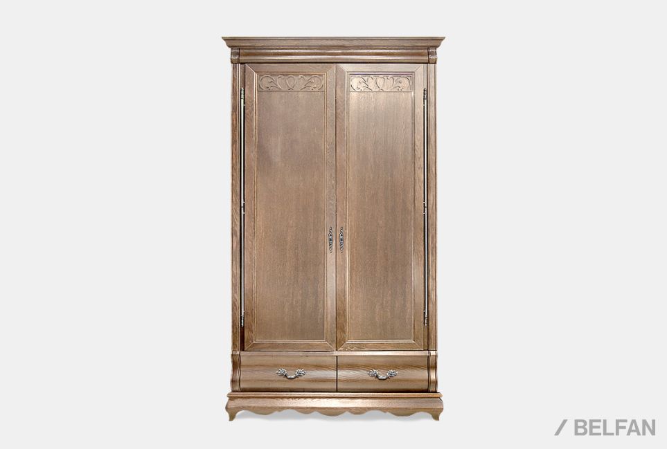 Шкаф для одежды "Тэфи" 2-х дв. без зеркала массив и шпон дуба 1