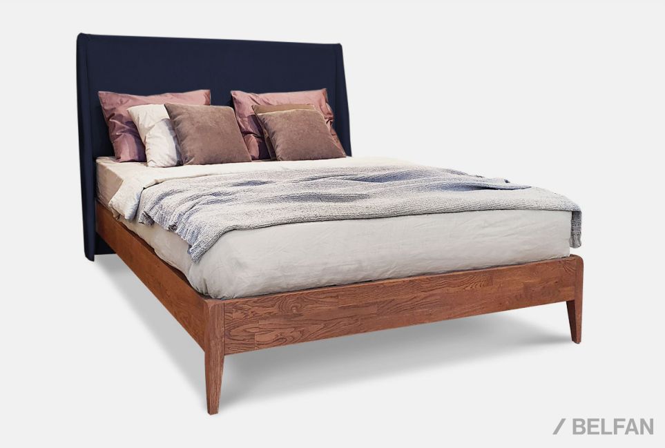 Кровать "Сакраменто" (мягкое изголовье) массив дуба 1