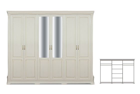 Шкаф 6-ти дверный "Верди Люкс" массив и шпон дуба 2