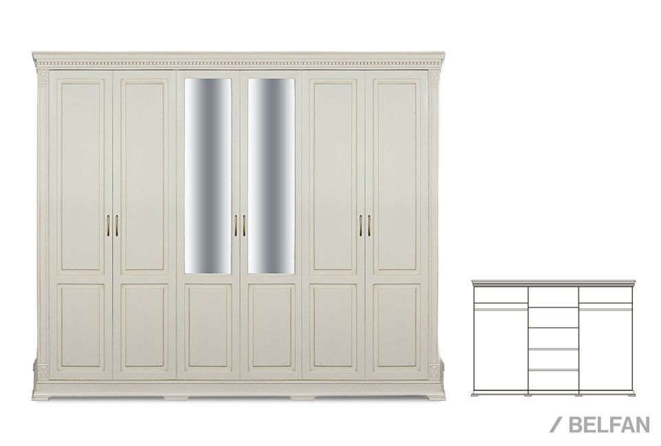 Шкаф 6-ти дверный "Верди Люкс" массив и шпон дуба 1