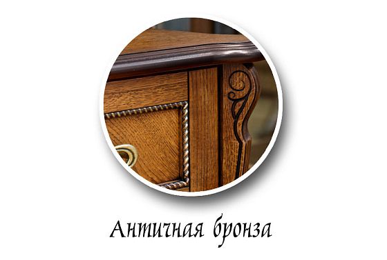 Шкаф с витриной угловой "Алези 10" (правый) массив и шпон дуба 3