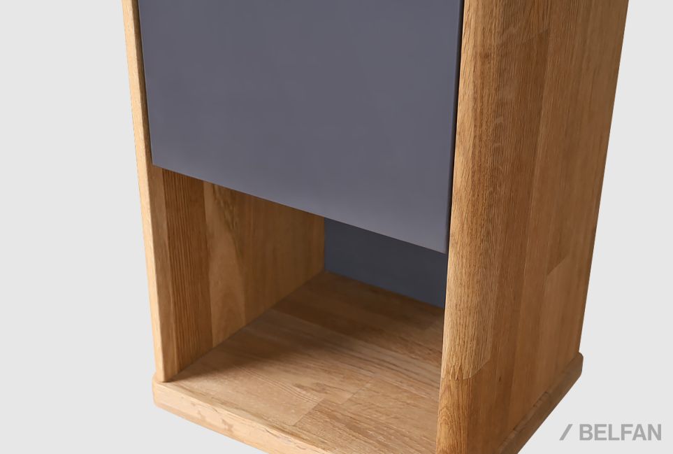 Шкаф навесной "Уоллстрит" (левый) массив дуба, МДФ 7