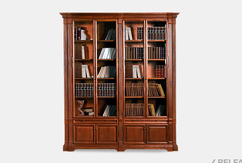 Набор мебели для библиотеки "Престиж-17.2" массив и шпон берёзы 1