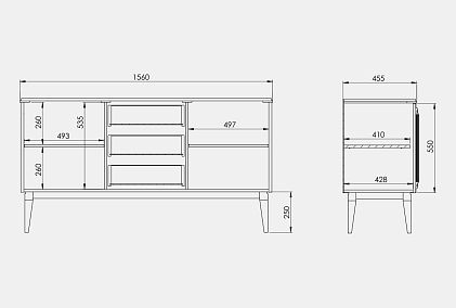 Тумба "Сакраменто" 3 (с ящиками)