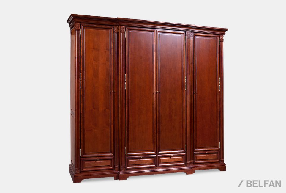 Шкаф для платья и белья "Престиж" 24 массив и шпон берёзы 1