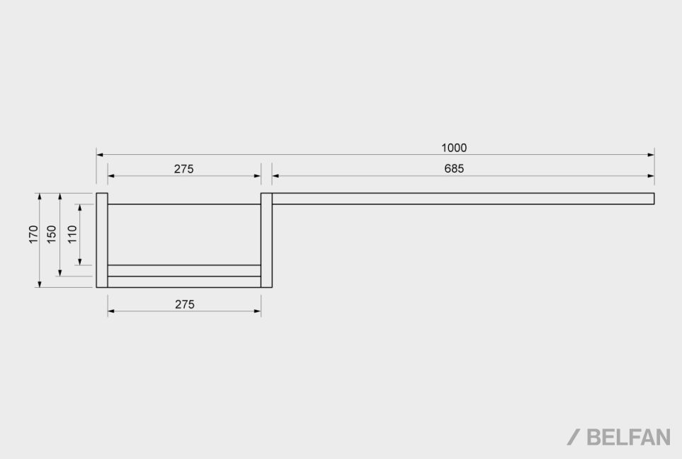 Полка с нишей "Уоллстрит" (левая) массив дуба, МДФ 2