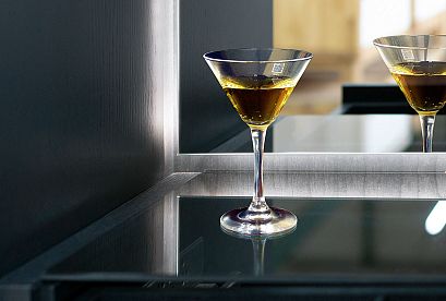 Тумба высокая "Сакраменто" (стекло); *А-016.84; сумеречный, орех