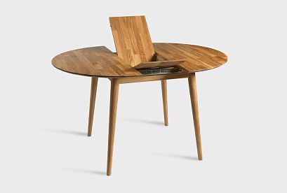 Стол обеденный "Ирвинг" 3 (раскладной); 1000x1000; дуб натуральный