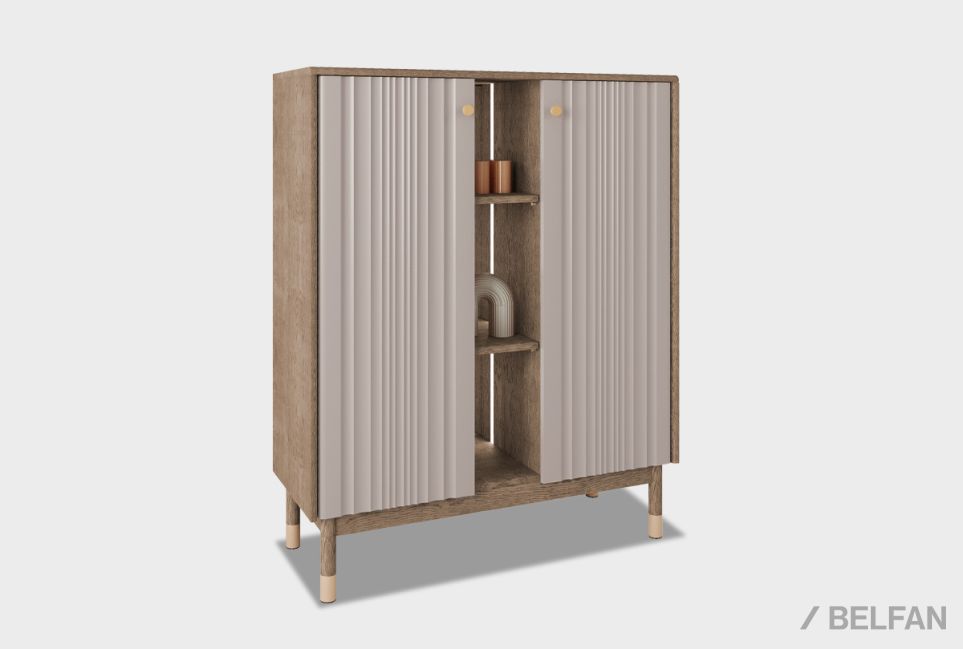 Тумба высокая "Меридиан" массив дуба, МДФ 2