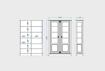 Шкаф с витриной 2-х дверный «Бриансон»