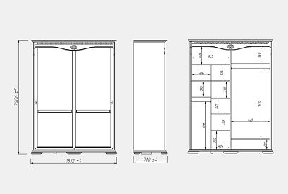 Шкаф-купе для одежды "Лика" 2-х дв. узкий; *ММ-137-01/02РБ-1; белая эмаль