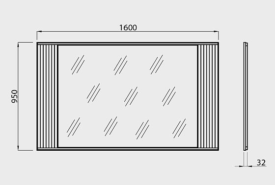 Зеркало "Чикаго" 160 массив и шпон дуба 5