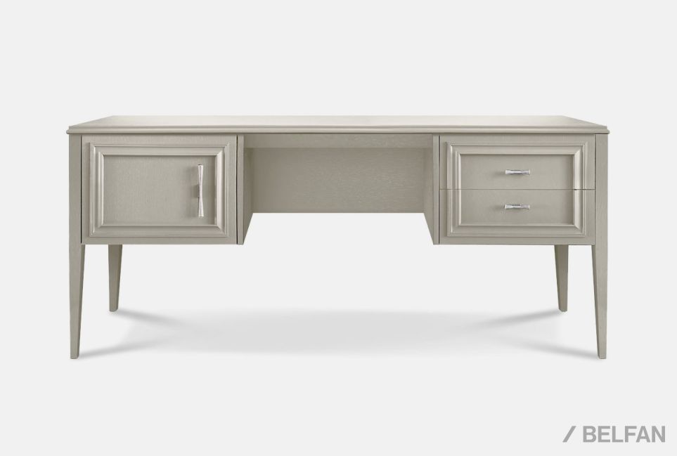 Стол письменный "Сакраменто" (2 тумбы) массив и шпон дуба, МДФ 2