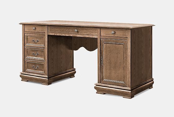 Стол письменный "Тэфи" (2 тумбы) массив и шпон дуба 3