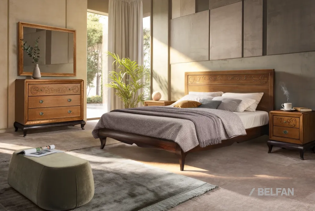 Спальня «Соната» #4 коньяк с тёмной патиной + горький шоколад