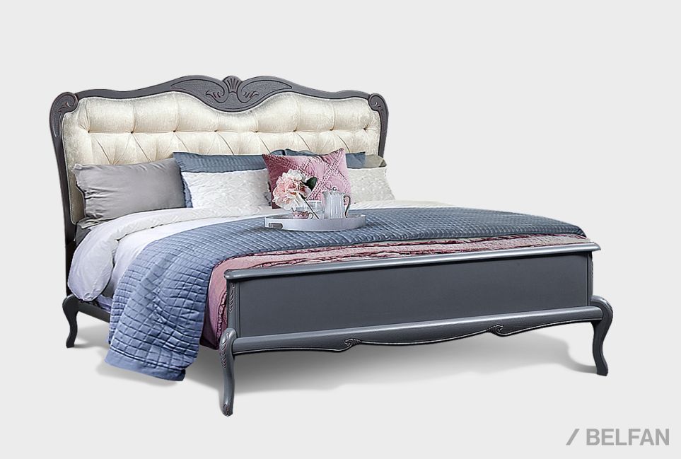 Кровать "Флерон" (низкое изножье) массив и шпон дуба 1