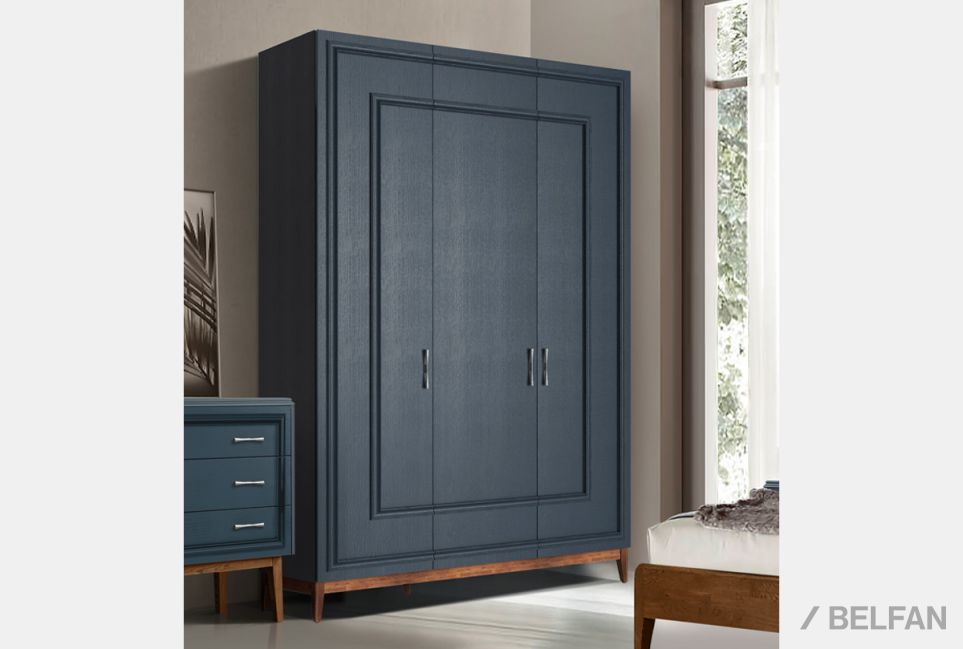 Шкаф 3-х дверный "Сакраменто" (с декором) массив и шпон дуба, МДФ 3