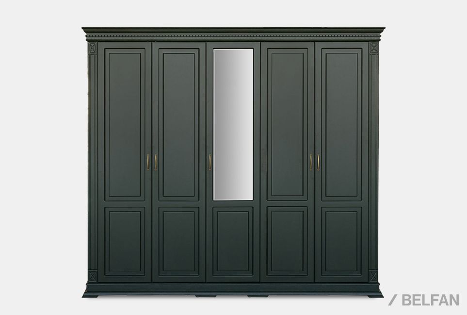 Шкаф 5-ти дверный "Верди Люкс" массив и шпон дуба 2