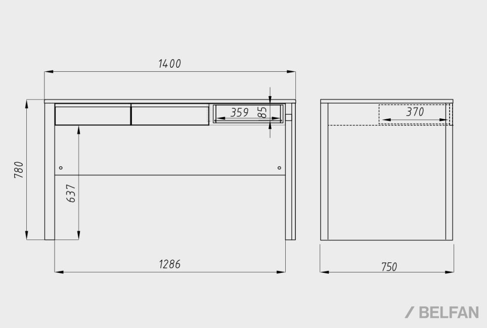 Стол письменный "Норд" массив дуба 2