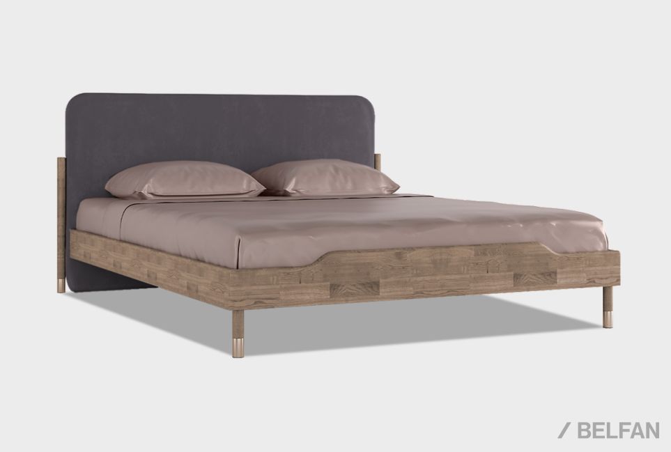 Кровать "Меридиан" (мягкое изголовье) массив дуба 1