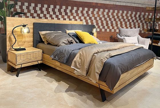 Кровать "Этна" (комбинированная) массив дуба, металл 7