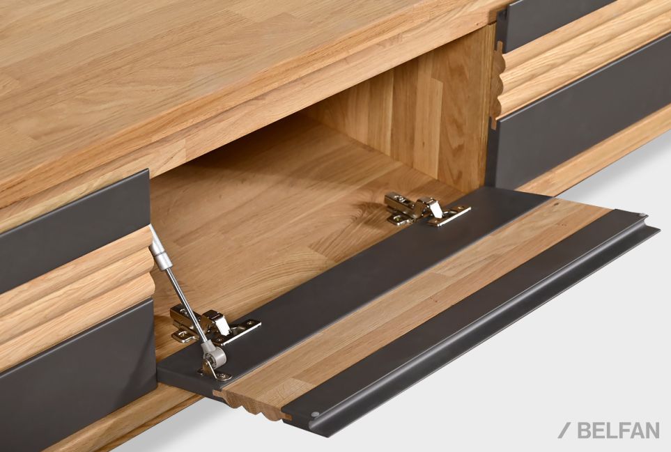 Тумба под ТВ "Уоллстрит" 170 массив дуба, МДФ 4