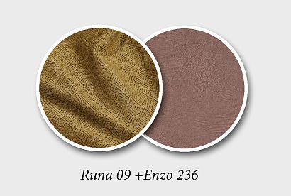 "Грей" диван с оттоманкой; раскл.; 1EL+10W+8R; Реклайнер; Runa 09 (33342)+Enzo 236 (34930); (гр.5/ТД/СМ)