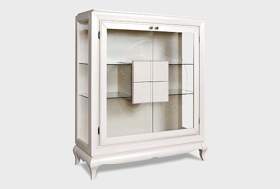 Тумба высокая "Соната" (стекло) массив и шпон дуба 9