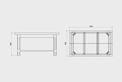 Стол обеденный "Горд"; *ВМФ-6305.2; лак с патиной