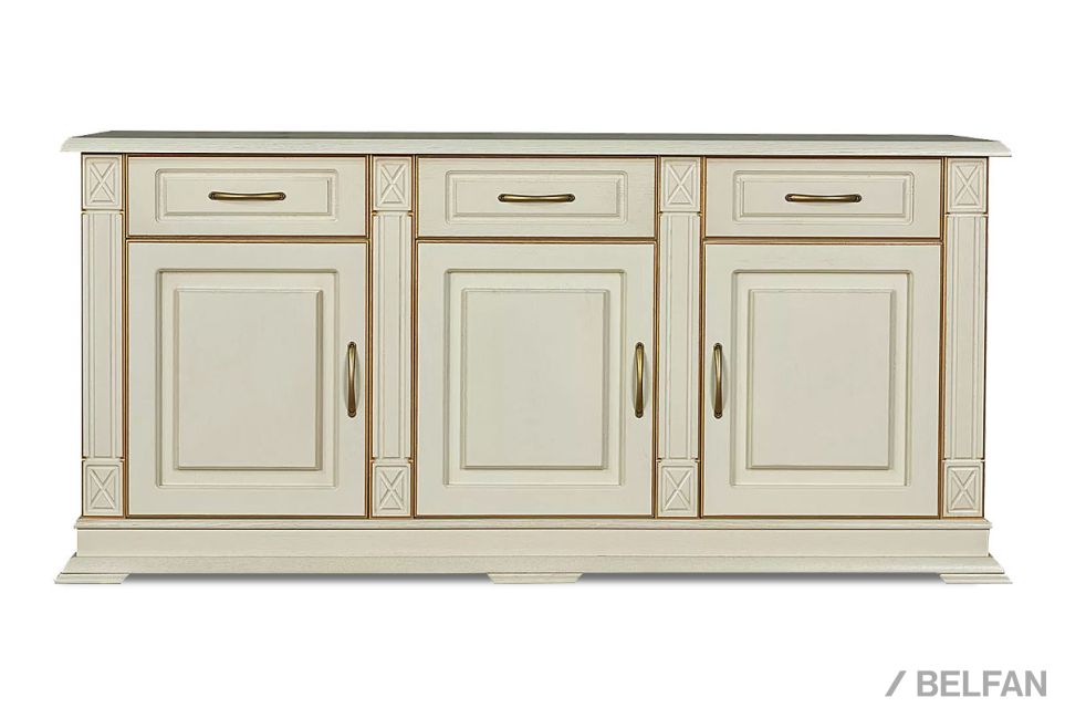 Тумба 3-х дверная "Верди Люкс 3" массив и шпон дуба 1