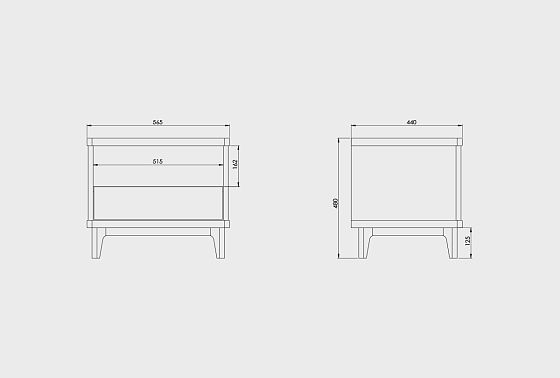 Тумба прикроватная "Уоллстрит" (с нишей) массив дуба, МДФ 7