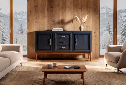 Тумба "Сакраменто" 3 (с ящиками); *А-016.49; сумеречный, орех