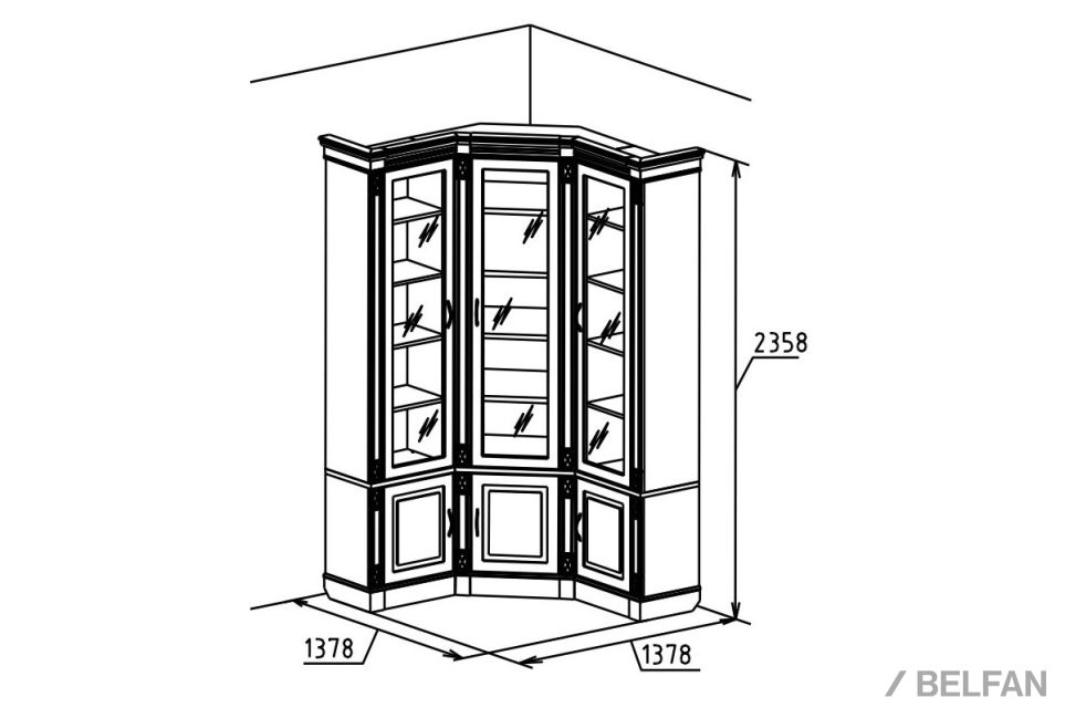 Набор мебели для библиотеки "Верди Люкс 1" массив и шпон дуба 2