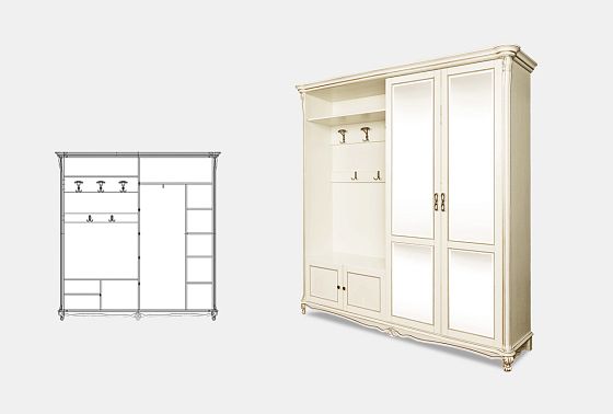 Шкаф комбинированный "Алези 22з" массив и шпон дуба 3