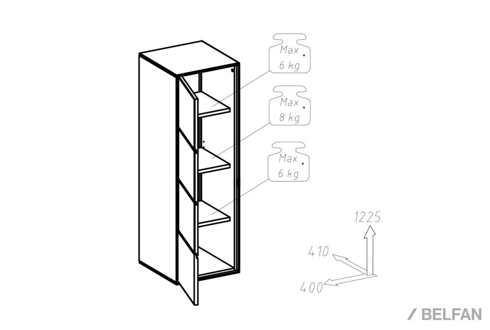 Шкаф навесной "Гринвуд" (левый) массив дуба 2