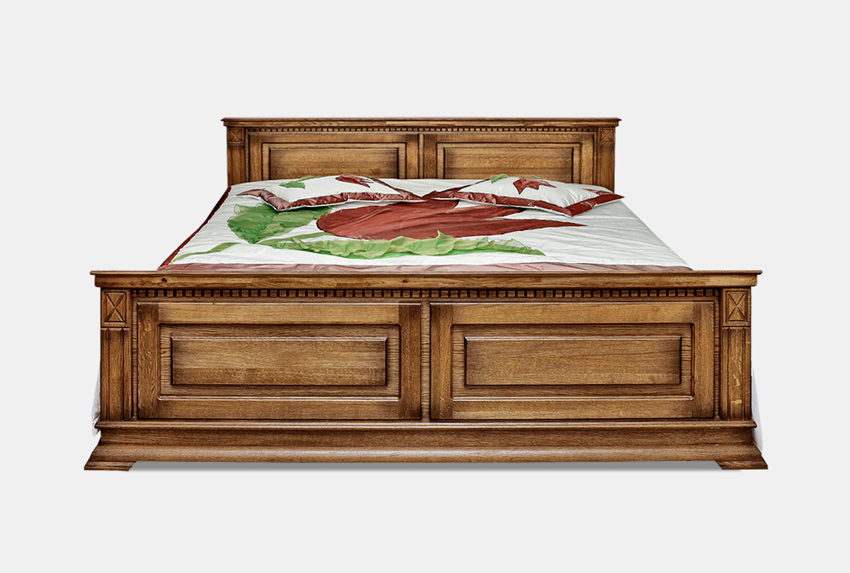 Кровать "Верди Люкс" (высокое изножье) массив и шпон дуба 2