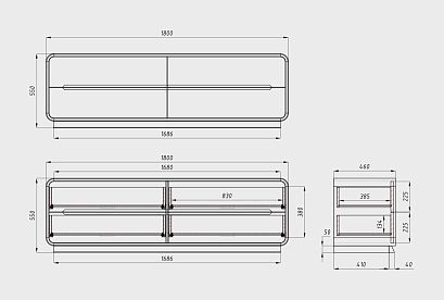 Тумба под ТВ "Монблан" 180; американский орех