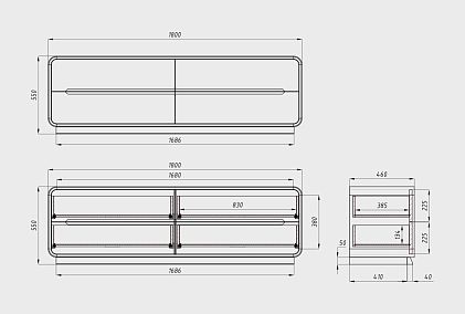 Тумба под ТВ "Монблан" 180