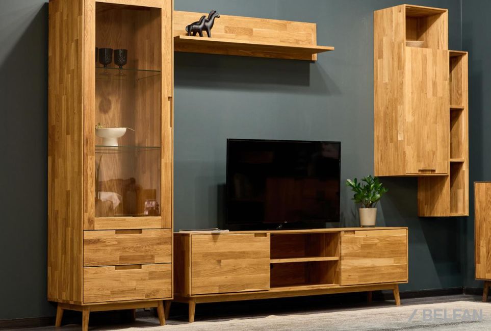 Шкаф с витриной 1-но дверный "Ирвинг" (левый) массив дуба 5