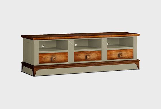 Тумба под ТВ "Бриансон" массив и шпон дуба, МДФ 6