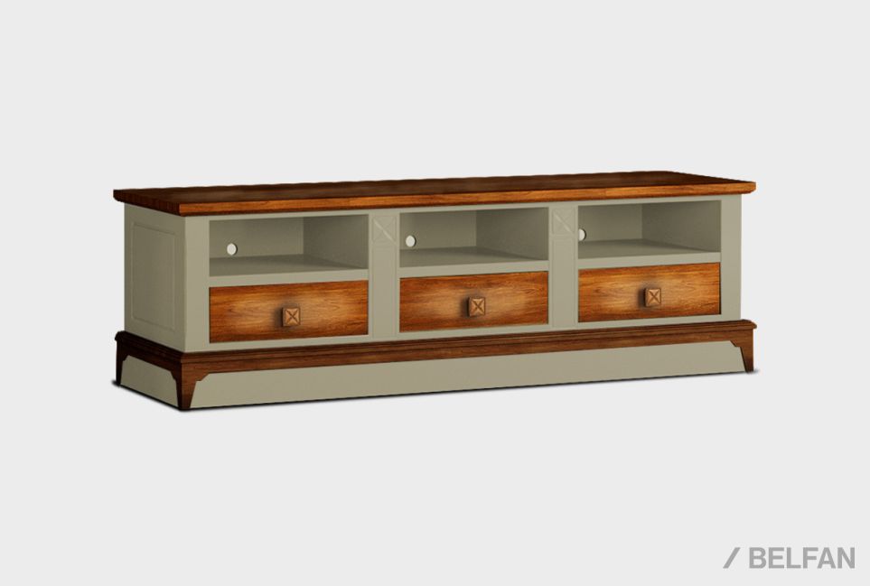 Тумба под ТВ "Бриансон" массив и шпон дуба, МДФ 1
