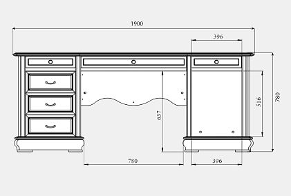 Стол письменный "Тэфи" (2 тумбы)