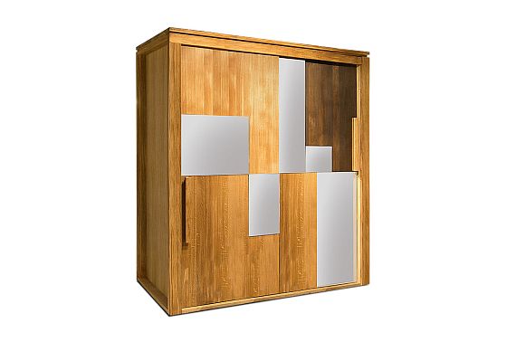 Шкаф-купе "Берген" (с зеркалом) массив и шпон дуба 4