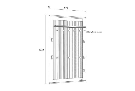 Вешалка настенная "Рандеву" 160 массив сосны 4