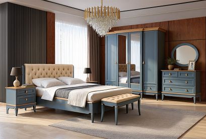 Шкаф для одежды 4-х дв. "Стюарт" (с зеркалом); *ГМ 6554-10; марено, натуральный дуб