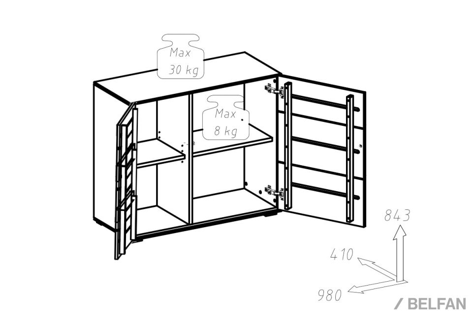 Тумба "Гринвуд" 2 массив дуба 4